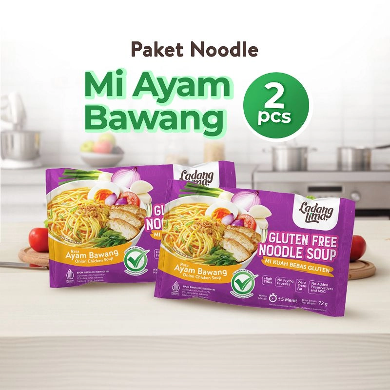 2 Pcs Mie Gluten Free Ladang Lima - Rasa Ayam Bawang