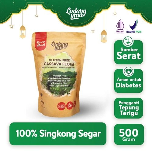 Tepung Mocaf/APF 500g - Tepung Singkong Gluten Free (Pengganti Terigu) Ladang Lima